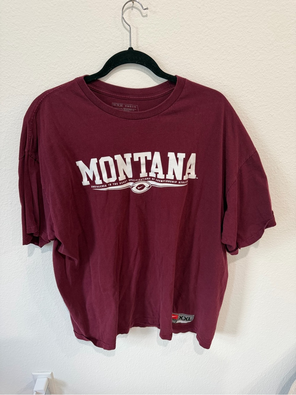 Nike Men's Maroon Montana Graphic Short Sleeve Tee